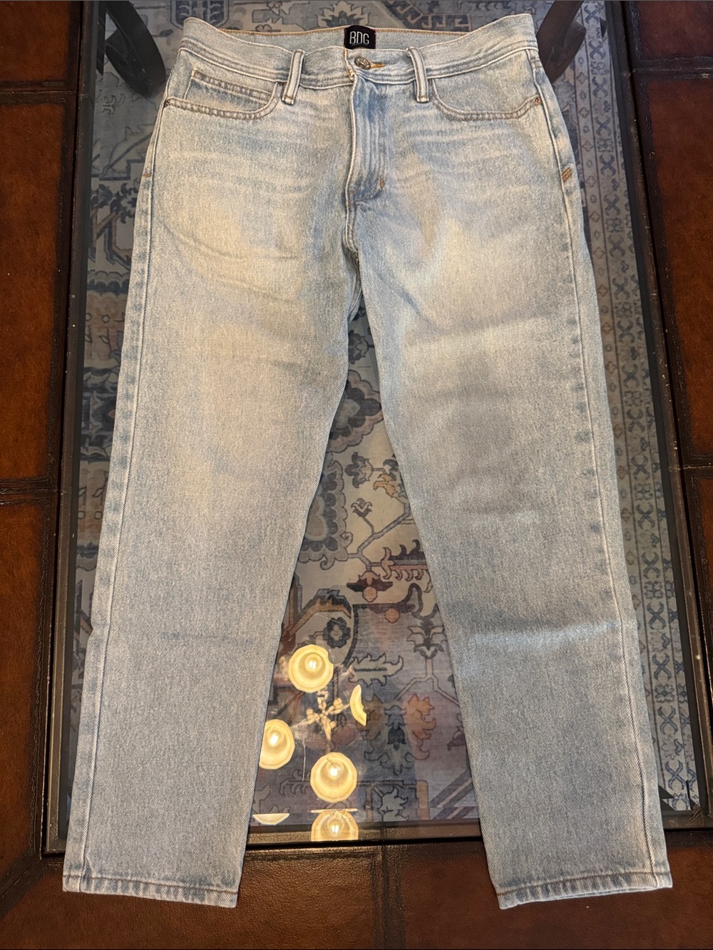 BDG Light Blue High-Rise Straight-Leg Jeans